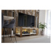Expedo TV stolík BRANO + LED, 120x45x40, biela/dub zlatý