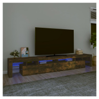 vidaXL TV skrinka s LED svetlami dymový dub 260x36,5x40 cm