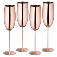 Sada 4ks pohárov na šampanské RD49332, ružová