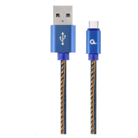 Kabel CABLEXPERT CC-USB2J-AMCM-1M-BL USB 2.0 AM na Type-C kabel (AM/CM), 1m, opletený, jeans, bl