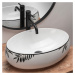 Keramické umývadlo na dosku Rea Shila biele/čierne