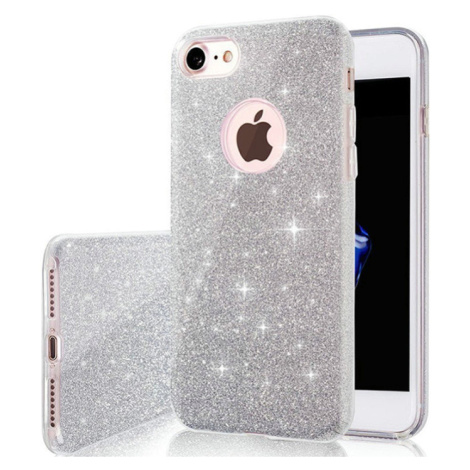 Silikónové puzdro na Apple iPhone 13 Glitter 3in1 strieborné