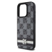 DKNY PU Leather Checkered Pattern and Stripe Zadný Kryt pre iPhone 15 Pro Max Black