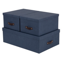 Súprava 3 modrých úložných škatúľ Bigso Box of Sweden Inge