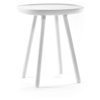 Biely odkladací stolík z masívu EMKO Naïve, ø 45 cm