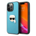 Kryt Karl Lagerfeld KLHCP13XPKMB iPhone 13 Pro Max 6,7" blue hardcase Leather Ikonik Karl`s Head