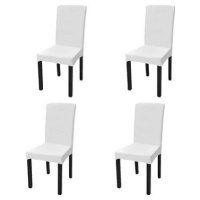 Hladké strečové poťahy na stoličky 4 ks biele