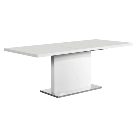 Rozkladací jedálenský stôl, biela vysoký lesk HG, 160-200x90 cm, KORINTOS Tempo Kondela