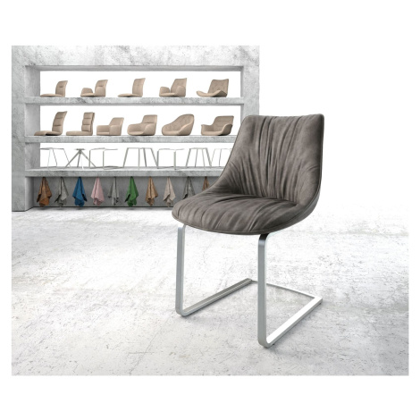 DELIFE Konzolová jedálenská stolička Elda-Flex antracitová vintage plochý nerezová oceľ