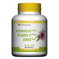 Bio Pharma Echinacea, Vitamín C a Zinok 90 + 30 tbl