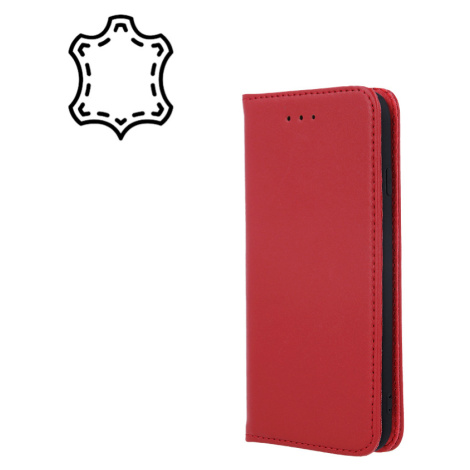 Kožené diárové puzdro na Apple iPhone 12/12 Pro Genuine Smart Pro červené