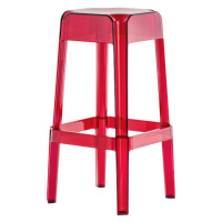 PEDRALI - Vysoká barová stolička RUBIK 580 DS - transparentná červená