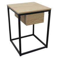 Príručný stolík, dub/čierna, NAVARO TYP 3