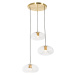 Art Deco závesná lampa zlatá so skleneným okrúhlym 3-svetlom - Ayesha
