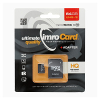 Pamäťová karta Imro microSD 64GB Class 10 UHS 3 + adaptér
