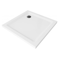 MEXEN/S - Flat sprchová vanička štvorcová slim 70 x 70, biela + čierny sifón 40107070B