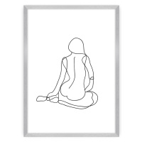 Dekoria Plagát Figure Line I, 40 x 50 cm , Ramka: Srebrna