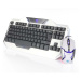 E-blue Auroza, sada klávesnice s optickou hráčskou myšou, US, herná, drôtová (USB), biela