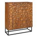Estila Dizajnová hnedá barová skrinka Timanfaya z dekoratívnou mozaikou z mangového dreva 120 cm