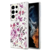 Kryt Guess Samsung Galaxy S23 Ultra white hardcase Flower Collection (GUHCS23LHCFWST)