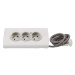 Legrand predlžovací kábel 1,5 m / 3 zásuvky / s USB / biela-sivá / PVC / 1,5 mm2