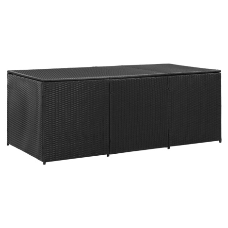 vidaXL Záhradný úložný box čierny 180x90x70 cm polyratanový