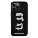 Karl Lagerfeld Liquid Silicone Karl and Choupette Heads Zadný Kryt pre iPhone 15 Pro Max Black