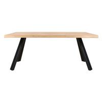 Sconto Jedálenský stôl AMAYA LN dub/kov, šírka 200 cm, prírodná hrana