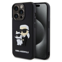 Karl Lagerfeld 3D Rubber Karl and Choupette Zadný Kryt pre iPhone 14 Pro Black