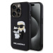 Karl Lagerfeld 3D Rubber Karl and Choupette Zadný Kryt pre iPhone 14 Pro Black