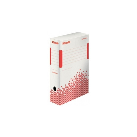 Esselte Archívny box Speedbox 100mm biely/červený