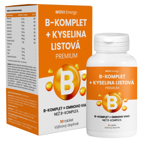 MOVIT ENERGY B-Komplet + Kyselina listová PREMIUM 90 tabliet