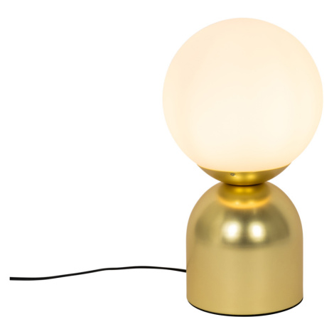 Hotelová elegantná stolná lampa zlatá s opálovým sklom - Pallon Trend QAZQA