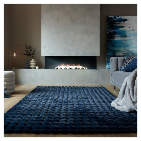 Kusový koberec Waffle Faux Fur Navy - 80x150 cm Flair Rugs koberce