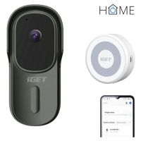 IGET HOME Doorbell DS1 Anthracite + iGET CHIME CHS1 White - Inteligentní bateriový videozv