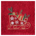 Bavlnený červený uterák s vianočnými saňami Šírka: 70 cm | Dĺžka: 140 cm