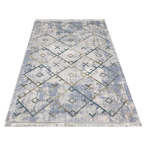 DY Sivý luxusný protišmykový koberec Beid Rozmer: 80x150 cm