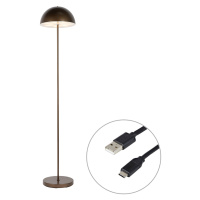 Vonkajšia stojaca lampa tmavo bronzová nabíjateľná 3-stupňovo stmievateľná - Keira