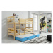 Detská poschodová posteľ s výsuvnou posteľou ERYK 200x90 cm Modrá Borovica