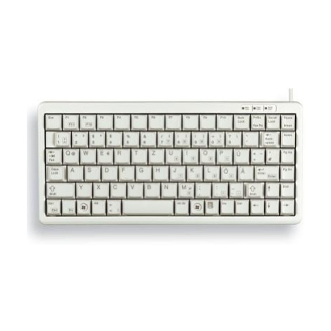 CHERRY klávesnica G84-4100 COMPACT KEYBOARD, ľahká, USB, EU, biela