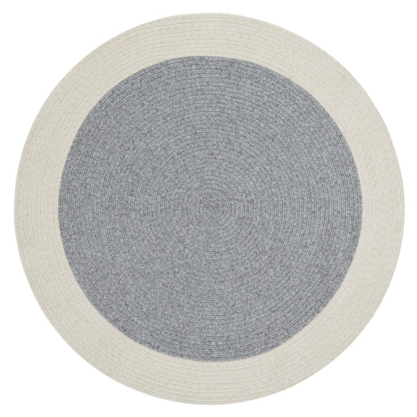 Kusový koberec Braided 105555 Grey Creme kruh – na von aj na doma Rozmery kobercov: 200x200 (pri