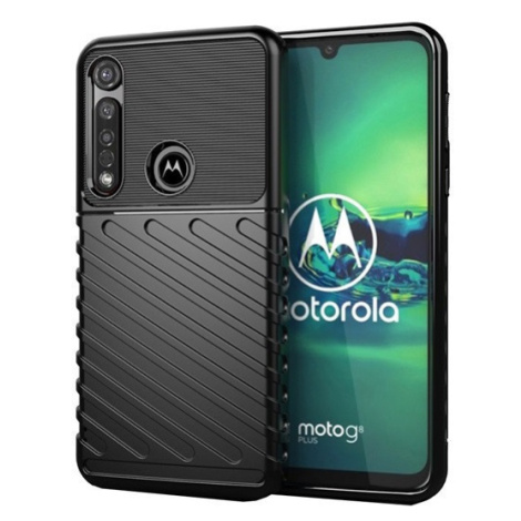 Motorola Moto G8 Plus, silikónové puzdro, stredne odolné voči nárazom, vypuklý pruhovaný vzor, č