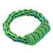 Hračka pre psov Bungee Ring modrá/zelená 16cm