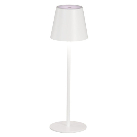 Biela LED stolová lampa s kovovým tienidlom (výška  36,5 cm) Viletto – Fischer & Honsel