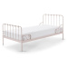 Ružová kovová detská posteľ Vipack Alice, 90 × 200 cm