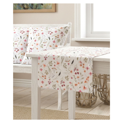 Obrus celoročný, Lúčne kvety, biely 40 x 90 cm FORBYT