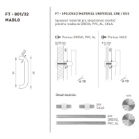 FT - MADLO kód 801 O 32 mm ST ks NEM - nerez matná (F60) 350 mm O 32 mm