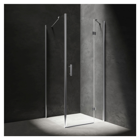 OMNIRES - MANHATTAN obdĺžnikový sprchovací kút s krídlovými dverami, 80 x 90 cm chróm / transpar