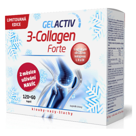 GELACTIV 3-Collagen Forte Darčeková edícia kombinácia kolagénov 180 kapsúl