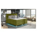 NABBI Avellino 160 čalúnená manželská posteľ s úložným priestorom zelená